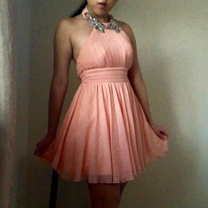 Jodi Kristopher Blush Chiffon Dress